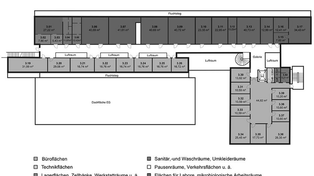 Grundriss 2. Obergeschoss von Haus 20a - Biotechcampus Potsdam-Hermannswerder