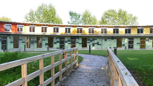 Außenaufnahme des Gebäudes der Evangelischen Grundschule Kleinmachnow
