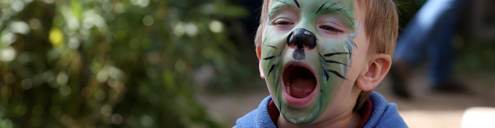 Junge zum Fasching angemalt