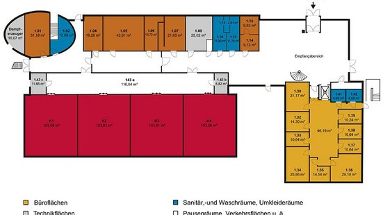 Grundriss Erdgeschoss von Haus 20a - Biotechcampus Potsdam-Hermannswerder