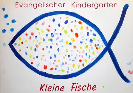 "Kleine Fische" Logo selbst gemalt