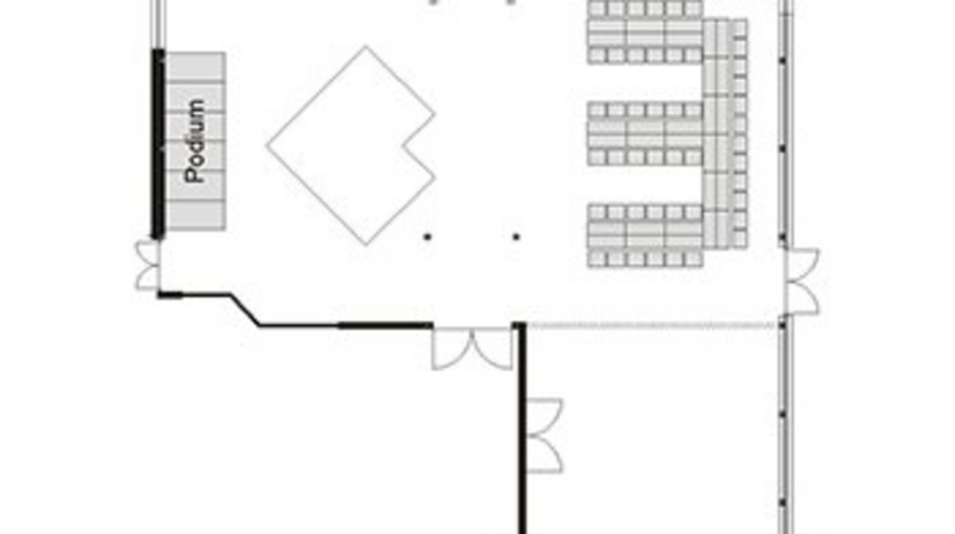 Saalbestuhlungsplan des großen Saals im Tagungshaus Hermannswerder Saalbestuhlungsplan des großen Saals im Tagungshaus Hermannswerder