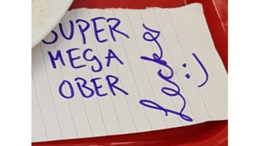 Restaurant im Tagungshaus Hermannswerder Handgeschriebene Notiz