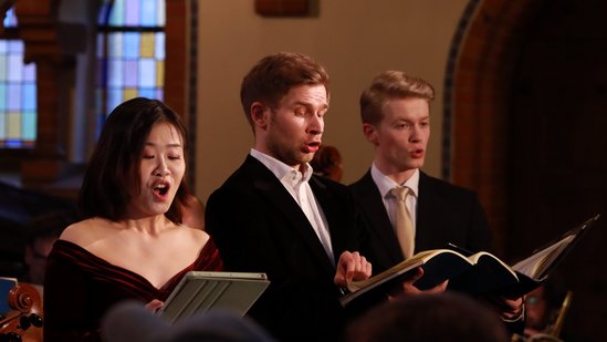 Sopranistin Manhan, Bass Marcel Raschke und Tenor Armin Horn gemeinsam